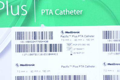 Medtronic PCP 070 080 180 Pacific Plus PTA Cath. 7.0mm x 80mm x 180cm (x)